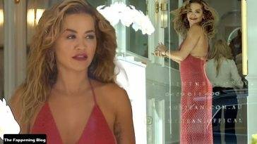 Rita Ora Wears an Orange Crochet Dress as She Gets Her Nails Done in Rose Bay on leakfanatic.com