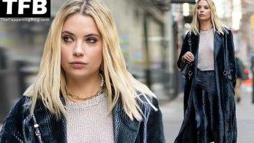 Braless Ashley Benson Looks Stylish While Heading to a Meeting in NYC on leakfanatic.com