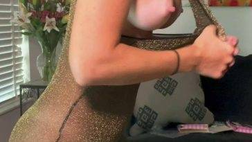 Vicky Stark Nude Glittery Outfit Try On  Video  on leakfanatic.com
