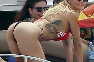 Rita Ora's Ass In A Thong Bikini On A Sex Offender's Boat on leakfanatic.com