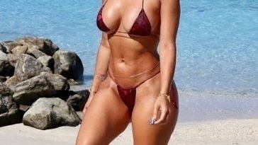 Draya Michele Puts On a Very Cheeky Display as She is Spotted Walking on a Beach in Maldives on leakfanatic.com