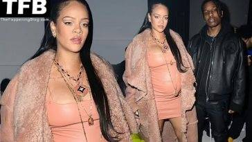 Rihanna Flaunts Her Sexy Boobs in Paris on leakfanatic.com