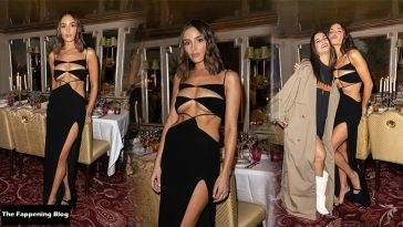 Olivia Culpo Looks Hot in a Sexy Dress at the Monot Event in Paris on leakfanatic.com