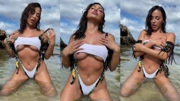 Ana Cheri Nude Teasing at Beach Video  on leakfanatic.com