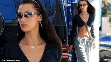 Bella Hadid Sends Temperatures Soaring at the Gas Pump on leakfanatic.com