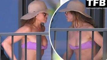 Jennifer Aniston Enjoys Some Downtime on Her Lanai Between Filming in Hawaii on leakfanatic.com