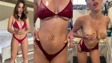 Christina Khalil Nude Shower Bikini Striptease Video  on leakfanatic.com