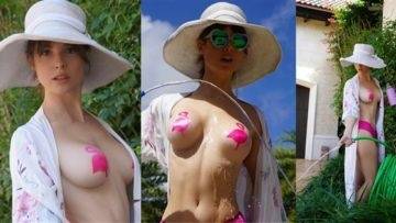Amanda Cerny Nude Pink Flamingo Nipple Pasties Leaked on leakfanatic.com