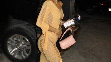 Braless Karrueche Tran Sticks Out Her Tongue as She Leaves Party During Art Basel on leakfanatic.com