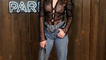 Rainey Qualley Flashes Her Nude Tits at the Launch of Tom Ford 19s Ombré Leather Parfum in WeHo on leakfanatic.com