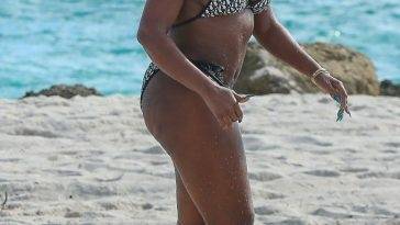 Mary J. Blige Shows Her Curves in a Bikini Relaxing on the Beach in Miami on leakfanatic.com