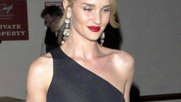 Rosie Huntington Whiteley Nipples Seen in See Through Black Top on leakfanatic.com