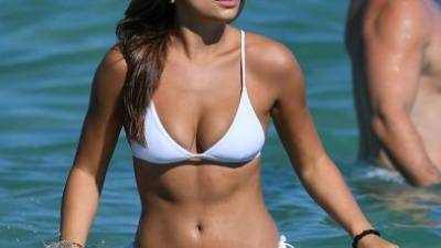 Brooks Nader Shows Off Her Sexy Body on the Beach in Miami on leakfanatic.com