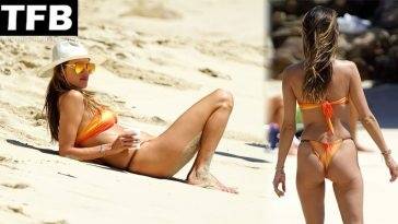 Alessandra Ambrosio Flaunts Her Sexy Bikini Body on the Beach in St Barths on leakfanatic.com