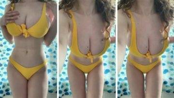 Tina Kye Yellow bikini Nude Video on leakfanatic.com