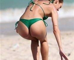 Candice Swanepoel Thong Bikini Candids From Miami on leakfanatic.com