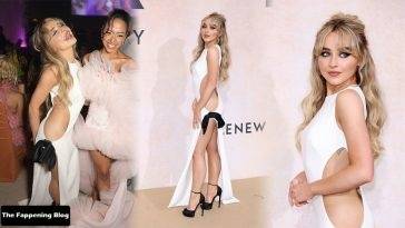 Sabrina Carpenter Looks Hot Without Underwear at the amfAR Gala Cannes 2022 in Cap d’Antibes on leakfanatic.com