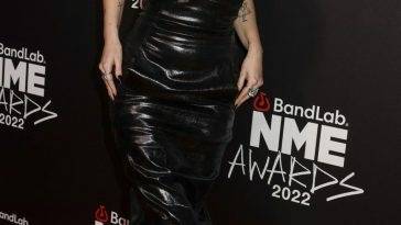 Lottie Moss Looks Hot in a Leather Dress at the NME Awards on leakfanatic.com