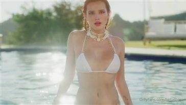 Bella Thorne Nude Pool White Bikini Video  on leakfanatic.com