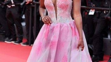 Aja Naomi King Shows Off Her Sexy Tits at the 75th Annual Cannes Film Festival on leakfanatic.com