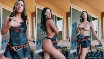 Arianny Celeste Nude in Carpenter Dress Teasing Video  on leakfanatic.com