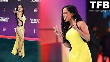 Leggy Becky G Looks Hot in a Yellow Dress at the 2021 E! People 19s Choice Awards on leakfanatic.com