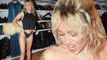 Miley Cyrus Goes Topless in a Pair of Black Undies on leakfanatic.com