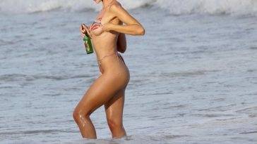 Gabrielle Epstein is Seen in a Tiny Bikini on the Beach in Tulum on leakfanatic.com