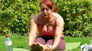Amy Anzel Puts on a Busty Display During Outdoor Workout on leakfanatic.com
