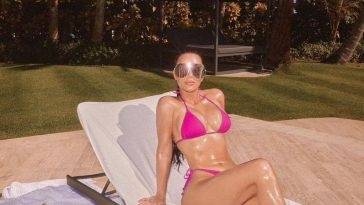 Kim Kardashian Poses in a Tiny Bikini on leakfanatic.com