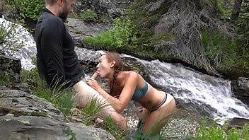 Brandibraids sexy babe gets naughty by waterfall onlyfans  video on leakfanatic.com