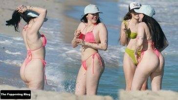 Noah Cyrus Wears a Pink Bikini as She Hits the Beach in Miami (60 New Photos) on leakfanatic.com