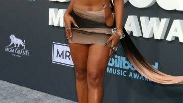 Megan Thee Stallion Flaunts Her Sexy Legs at the 2022 Billboard Music Awards on leakfanatic.com