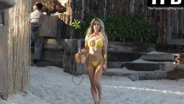 Lindsay Brewer Looks Hot in a Yellow Bikini on leakfanatic.com