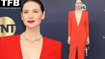 Caitriona Balfe Stuns as She Goes Braless at SAG Awards on leakfanatic.com