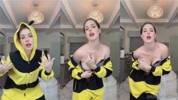 Amanda Cerny Nude Nip Slip While Striptease Video  on leakfanatic.com