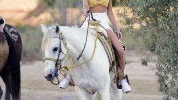 Joy Corrigan is Pictured Taking a Horseback Ride in in Cabo San Lucas on leakfanatic.com