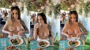 Vanessa Sierra Nude Boobs Showing in Public Restaurant Video  on leakfanatic.com
