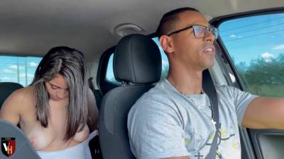 VictorHugo - Brunette Having Sex in the Car on leakfanatic.com