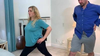 Stepson helps stepmom make an exercise video 1 2 on leakfanatic.com