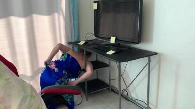 Stepmom gets stuck in a desk and stepson fucks her1 3 on leakfanatic.com