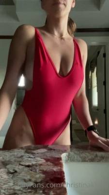 Christina Khalil Bathing Suit Strip Onlyfans Video Leaked on leakfanatic.com
