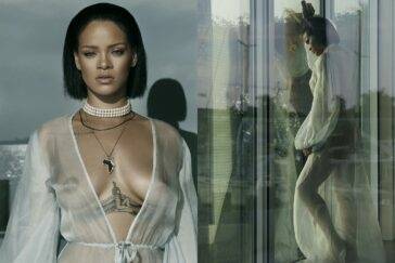 Rihanna Bikini Sheer Robe Nip Slip Photos Leaked - Barbados on leakfanatic.com