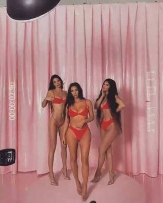 Kylie Jenner Thong Lingerie Skims BTS Video Leaked - Usa on leakfanatic.com