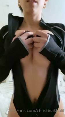 Christina Khalil Unzipping Boob Reveal Onlyfans Video on leakfanatic.com