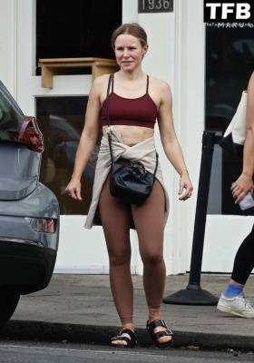 Kristen Bell Wraps Up a Sweaty Gym Session in Los Feliz on leakfanatic.com