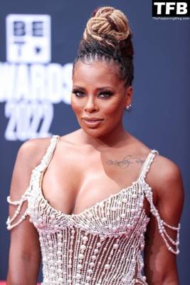 Eva Marcille Flaunts Her Boobs at the BET Awards 2022 on leakfanatic.com