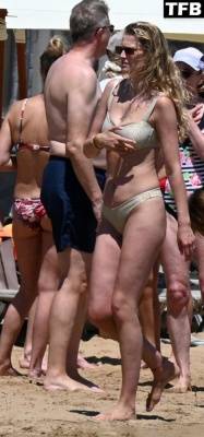 Toni Garrn Wears a Silver Bikini with Husband Alex Pettyfer at the Beach in Greece - Greece on leakfanatic.com