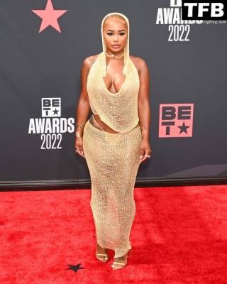 DreamDoll Shows Off Her Sexy Boobs & Booty at the 2022 BET Awards in LA on leakfanatic.com