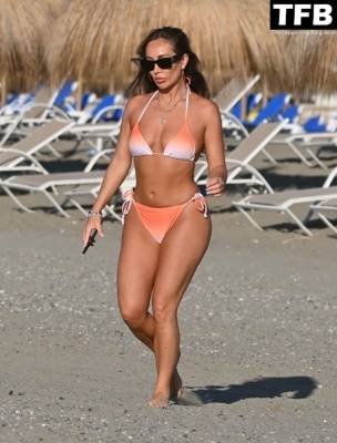 Lauryn Goodman Displays Her Sexy Bikini Body on the Beach on Holiday in Marbella on leakfanatic.com